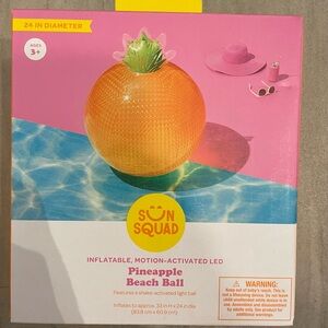 Orange Pineapple inflatable motion-activated LED Beach Ball New
